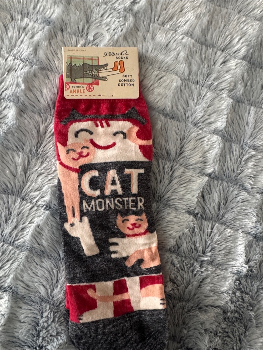 Blue Q Cat Monster Women's Ankle Socks - Red, Pink, Black